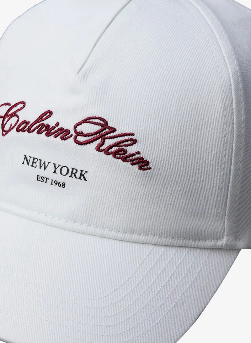 CALVIN KLEIN Bright White Calvin Klein NY Graphic Cap for Women | Best Price UAE